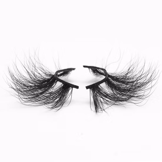 Cils de vison 3D de vente chaude de 25 mm, vrais cils de vison dramatiques sibériens avec boîte personnalisée