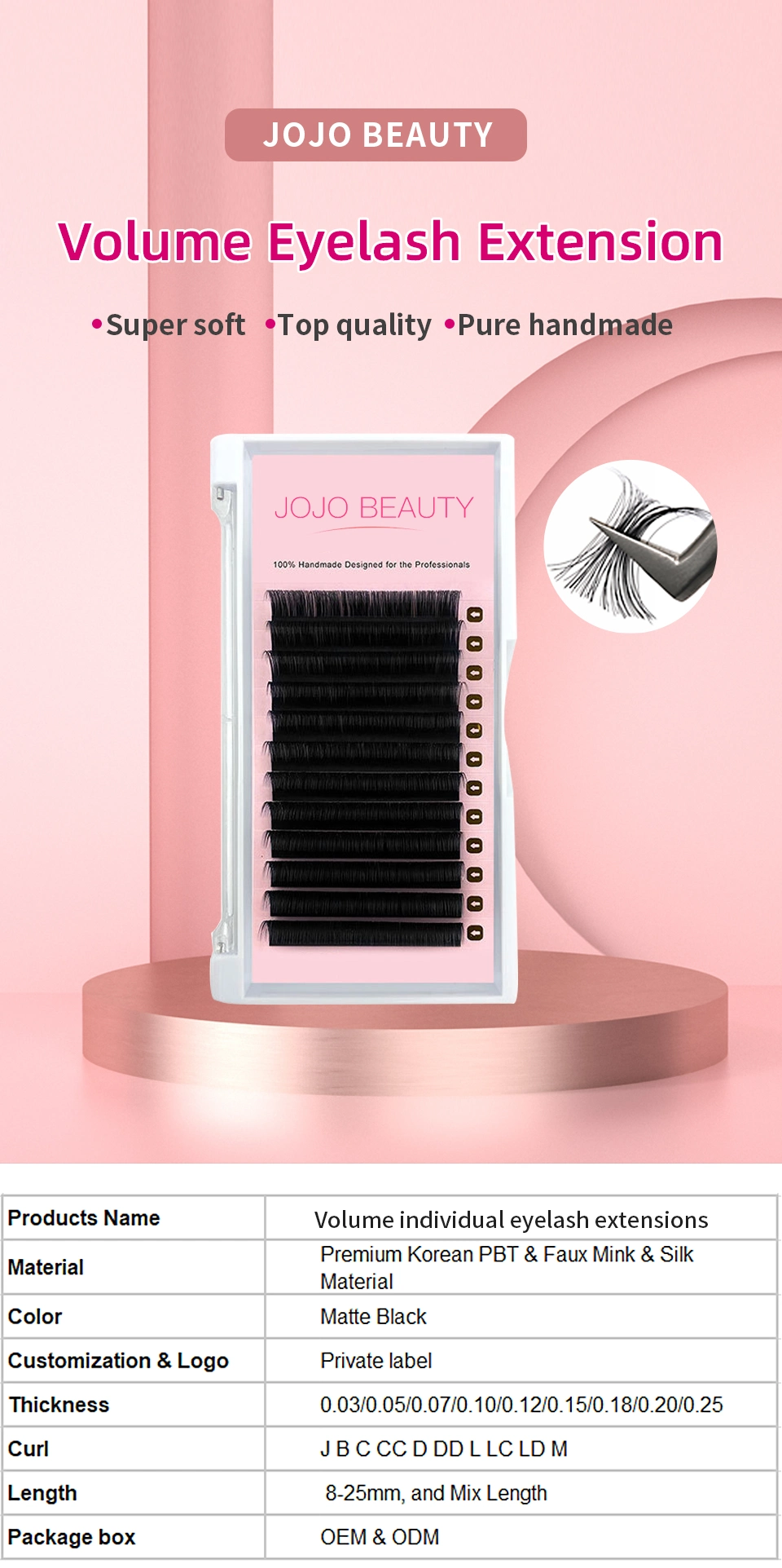 Wholesale Vegan Matte Black Individual Natural Soft Classic Eyelashes C/Cc/D/Dd Curl Volume Lashes Cosmetic Faux Mink C/Cc/D/Dd Curl Eyelashes Extension