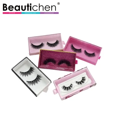 Beautichen Recourbe-Cils Chauffant Faux Soie Végétalien Faux Cils De Vison En Gros 3 Paires De Maquillage Faux Cils En Fibre Doux Bande Noire Bande Synthétique Cils