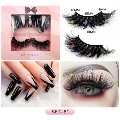 Vente en gros de fête colorée utiliser des faux cils 8d en vison