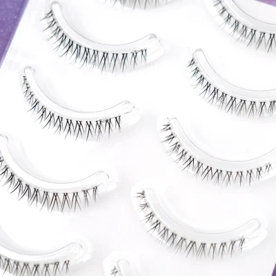 Boîte personnalisée Vegan Cruelty Free Clear Band Strip Lower Lashes Natural Faux Mink Eyelash