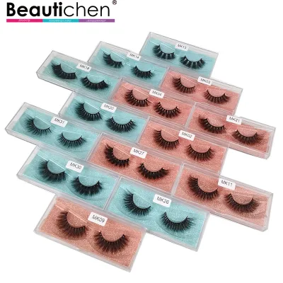 Beautichen 100% végétalien sans cruauté dramatique corée PBT Fiber faux cils 100% fait à la main 3D vison Faux cils